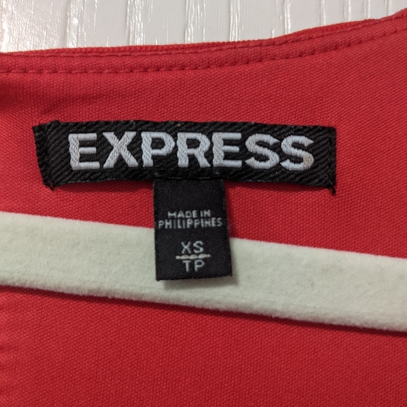 Red Ribbed Dress - Express - Picture 6 of 6